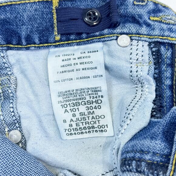 Wrangler Boys' Slim Straight Medium Wash Jeans - Size 8 - Picture 4 of 4